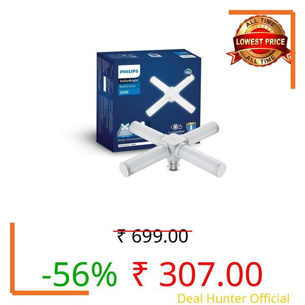 Philips Stellar Bright 20W Radial B22 LED T-Bulb,Cool Daylight, Pack of 1