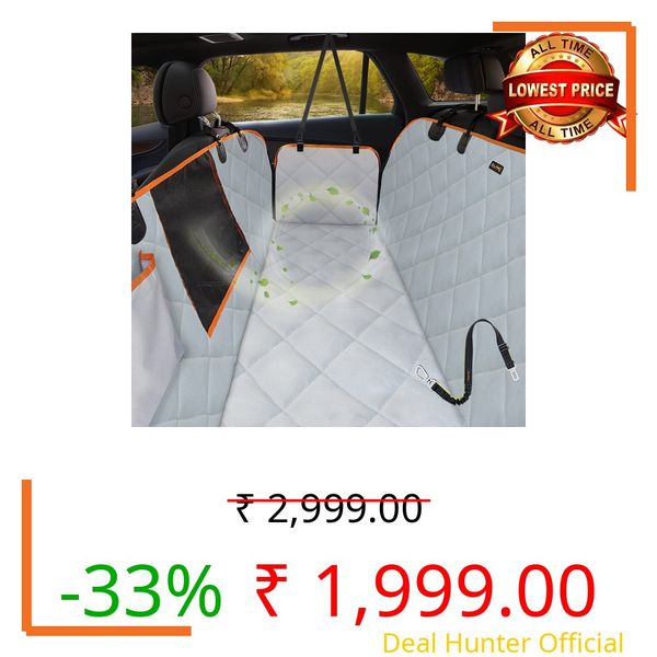 iBuddy Dog Seat Cover for Tesla Model 3 Waterproof Car Seat Protector with Mesh Window Dog Car Hammock Against Dirt and Fur Anti-Scratch Nonslip Machine Washable Back Seat Cover for Model Y