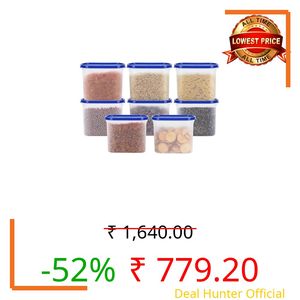 Cutting EDGE 1200ML Modular Storage Container Blue Plain Lid (Set of 8)
