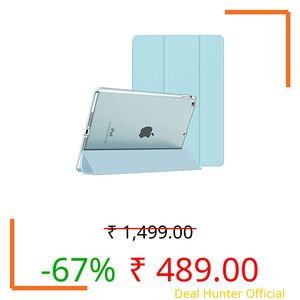 MOCA [Translucent Back] Smart Flip Cover Case for iPad Air 2 A1566 A1567 (2014 Launched) iPad Flip Cover Case (Blue)