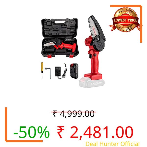 MKSENSE Mini Chainsaw, 4-Inch Cordless Electric Protable Chainsaw With 1Pcs Batteries & Chain Brushless Motor, One-Hand 0.7Kg Lightweight, Pruning Shears Chainsaw For Tree Branch Wood Cutting