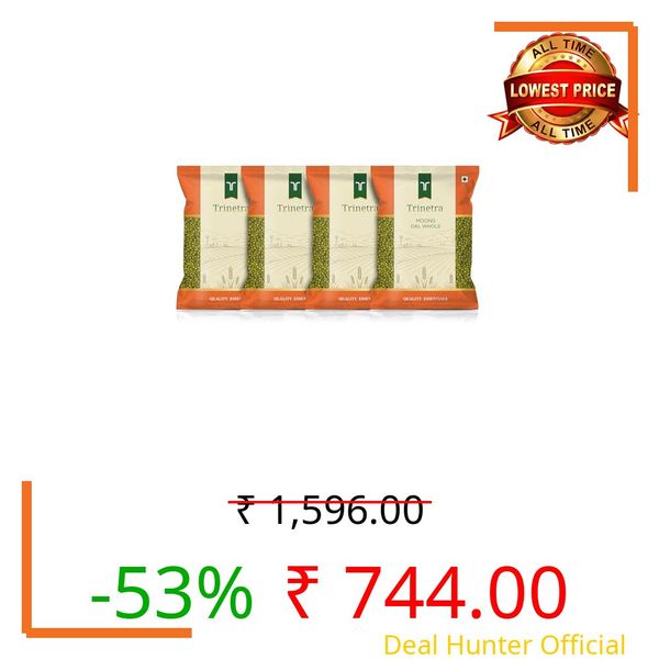 Trinetra Sabut Moong Dal | Green Moong Whole |Protein-Rich Pulses For Everyday Cooking | 4 kg (4 x 1kg)