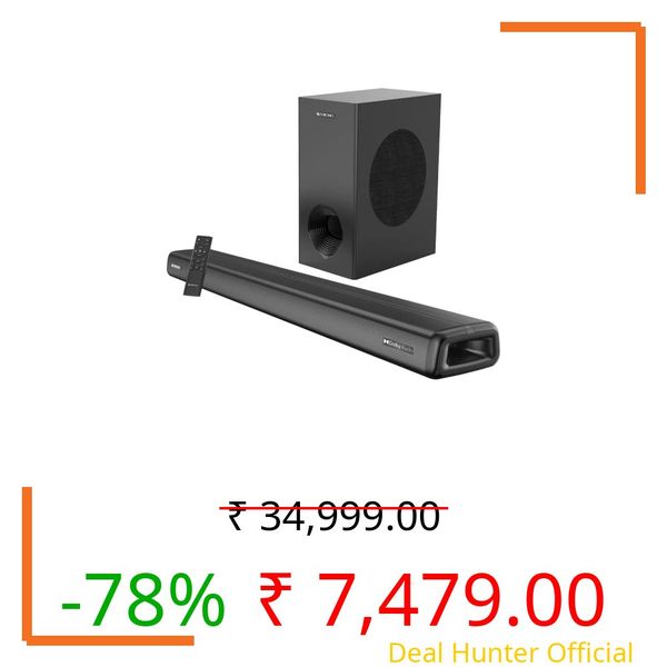 Zebronics Zeb Jukebar 9200 DWS Dolby Digital Plus Soundbar(160W) Supporting Bluetooth USB/AUX/Optical in/HDMI(ARC), Wall mountable with LED Display and Media Controls