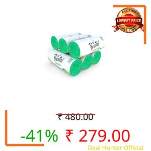 Amazon Brand - Presto! Garbage Bags | Large | 90 Count | 15 Bags X 6 Rolls | 24 X 32 Inches | For Wet Waste | Green