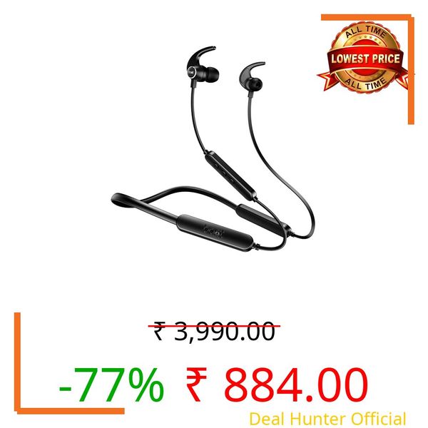 Boat Rockerz 255 Pro+, 60HRS Battery, Fast Charge, IPX7, Dual Pairing, Low Latency, Magnetic Earbuds, in Ear Bluetooth Neckband, Wireless with Mic Earphones (Active Black)