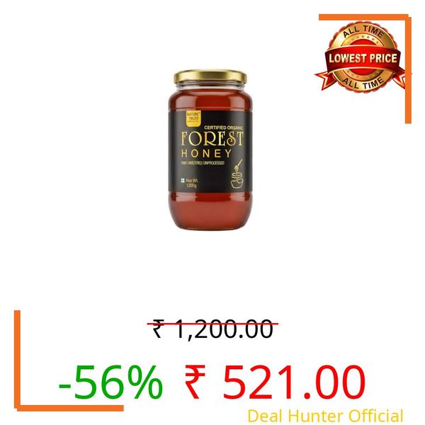 Nature Trust Raw Organic Forest Honey,1200 Gram, Wild, Unprocessed, Unheated, Non Pasteurized, Original Honey 100% Pure and Natural (1.2 Kg)