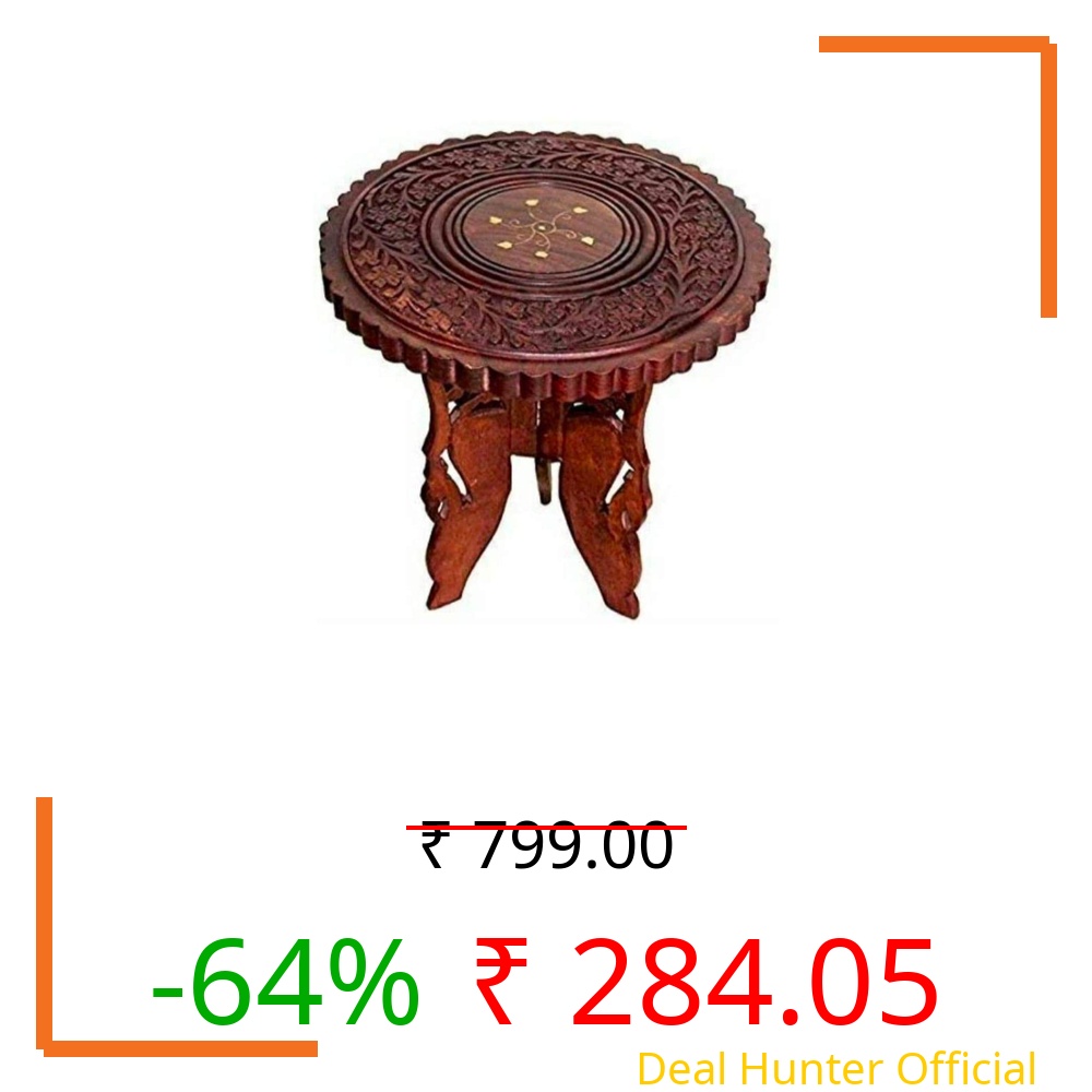 Bros Moon 9 inches Kid's Favourite Elegant Versatile Table Antique Classy Wooden Stool for Living and Bed Room Furniture/Out Door/Garden use/Gift/Festival