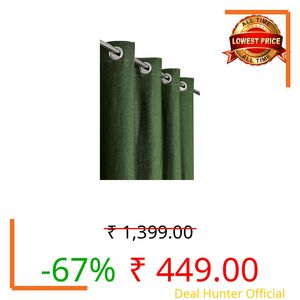Blexos Curtains 7 Feet Long for Living Room – Door Curtains Set of 1 Pcs Panel, Curtain Solid Parda for Home Décor & Office Dark Green Colour 7 feet (48 x 84 Inch) - 2 Pcs
