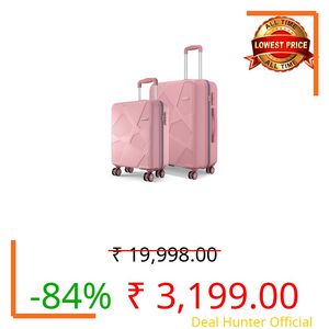 Safari Pentagon Pro 8 Wheels Set of 2 (Cabin + Medium) Trolley Bag, Hard Case Polypropylene, 360º Wheeling Small Check in Luggage, Suitcase for Travel, Trolley Bags for Travel, Rose Gold