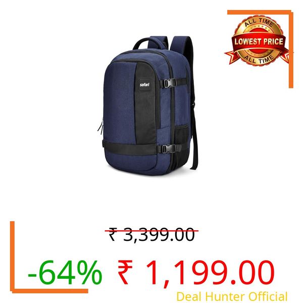 Safari Gravite 45L Large size Travel Laptop Backpack Bag for Man and Women with suitcase compartment, Ideal for Office Use/Work Trips, Large School/College Bags for boys & girls, Color-Blue