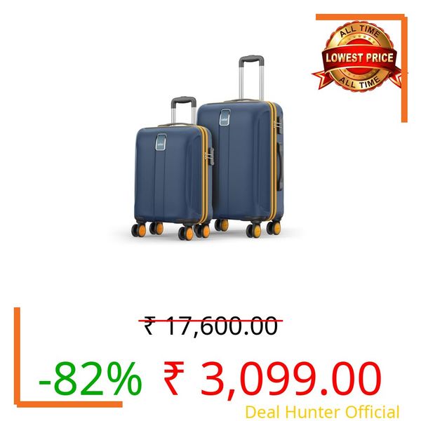 Safari Thorium Neo 8 Wheels 55 and 66 Cm Small and Medium Trolley Bags Hard Case Polycarbonate 360 Degree Wheeling System Luggage, Trolley Bags for Travel Set of 2, Suitcase for Travel, Graphite Blue