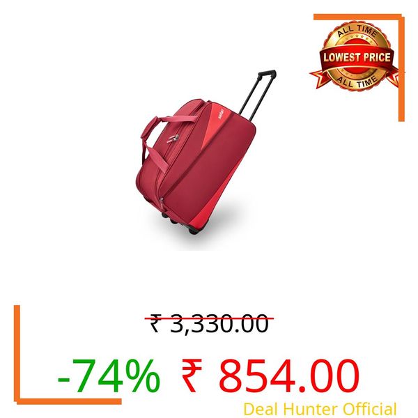 Safari Men and Women Buzz 55 Cms Small Polyester Rolling Wheels Carry_On_Luggage Duffle Bag for Travel, Luggage Bags for Travel, Travel Bag and, Red, 22 Centimeters