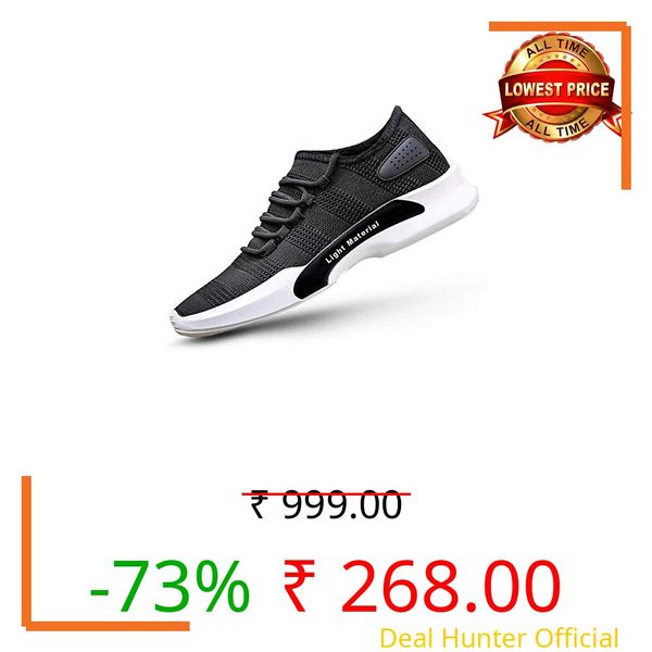 AADI Men's Black Mesh Outdoor Running Casual Shoes