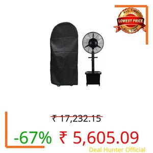 J&C Outdoor Waterproof Black Polyester Fan Cover, Industrial Dustproof, Easy to Clean, Heavy Duty, Size 23.6 x 11 x 61in, Includes 1 Cover + 1 Pouch