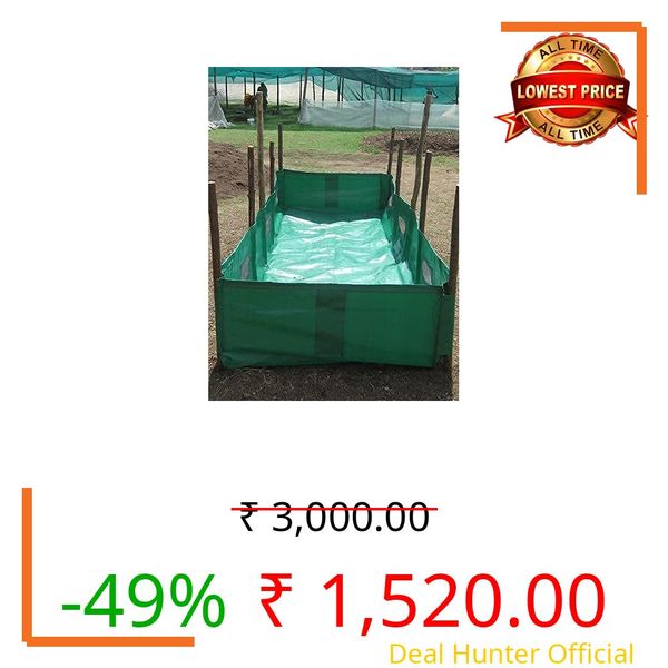 YUVAGREEN HDPE UV Stabilize Imported Vergin Fabric Agro Vermi Compost Making Bed Olive Green (10ftx4ftx2ft)
