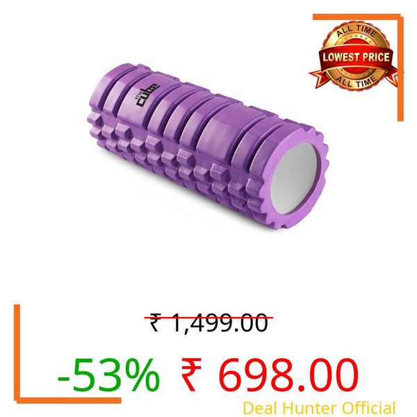 The Cube Club High Density Foam Roller for Back Pain Exercise | Home Back Roller for Muscle Recovery Deep Tissue Massage Roller for Stretching Therapy (Purple)