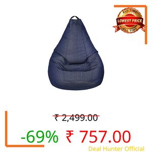 caddyFull Jumbo Bean Bag Cover Without Beans (Dark Blue) (Denim)