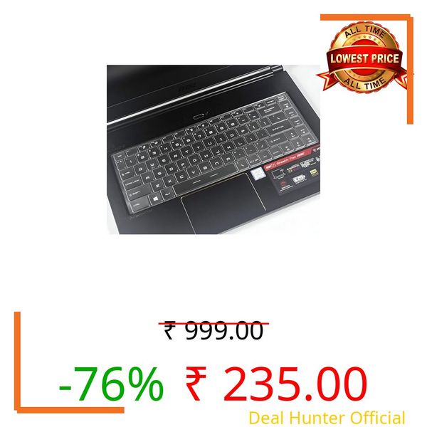 RAYA TPU Keyboard Cover for MSI Thin 15 / GF63 / GF65 and Thin A15 Series Gaming Laptop Keyboard Skin (Transparent)