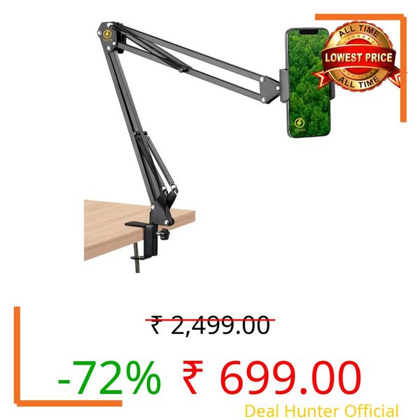 Shahn 360 Degree Upgraded Extended Arm Lazy Stand Gooseneck Holder for iPad Pro 2020/Mini/Air/iPhone, Samsung Galaxy Tabs, Fire HD and Other 5.8"-11" Devices.