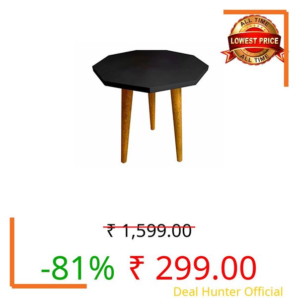 UHUD CRAFTS Mid Century Plant Stand/Table, Gamla Stand (12" D x 13" H) | Plant Stands for Indoor Plants, Stool for Holding Flower Pots | Indoor Plant Stand, Modern Home Decoration (Black) (Wood)