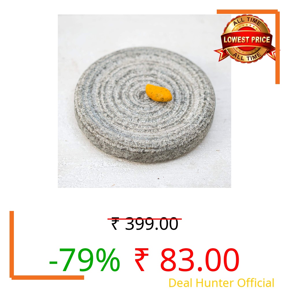 RARE OCEANS Turmeric Haldi Grinding Mortar Stone Small size (10 x 10 x 2 cm)