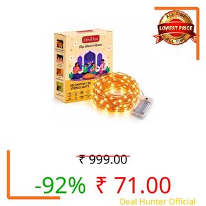 Desidiya Fairy String Decorative LED Lights Warm White, 6 Meters, 55 LED's String Lights for Diwali Decoration, Home, Christmas, Pack of 1 (Battery Not Included)