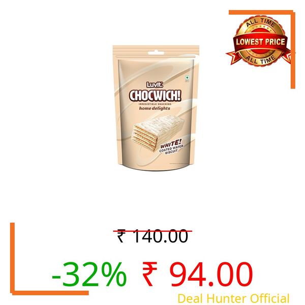 LuvIt. Chocwich White Home Delights Wafer Chocolates | Crunchy & Delicious | Homepack | Gift Combo | Pack of 1-160g