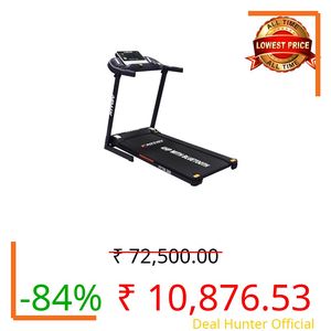 FITTYFY by INALSA Motorized Treadmill for Home(4.0HP Peak) FFTM 300-with Bluetooth 12 Preset Programs,Foldable,3Section Incline, Max Wt.110