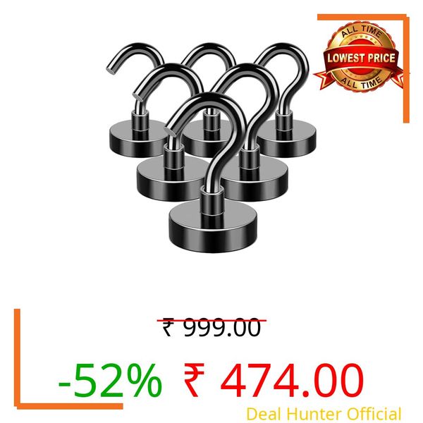MIKEDE Black Magnetic Hooks Heavy Duty 30 LBS Strong Magnets for Cruise