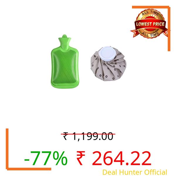 ANTIL'S 2L Hot Water Rubber bag & Cold Water Ice Bag Combo for Pain Relief Therapy Multicolour