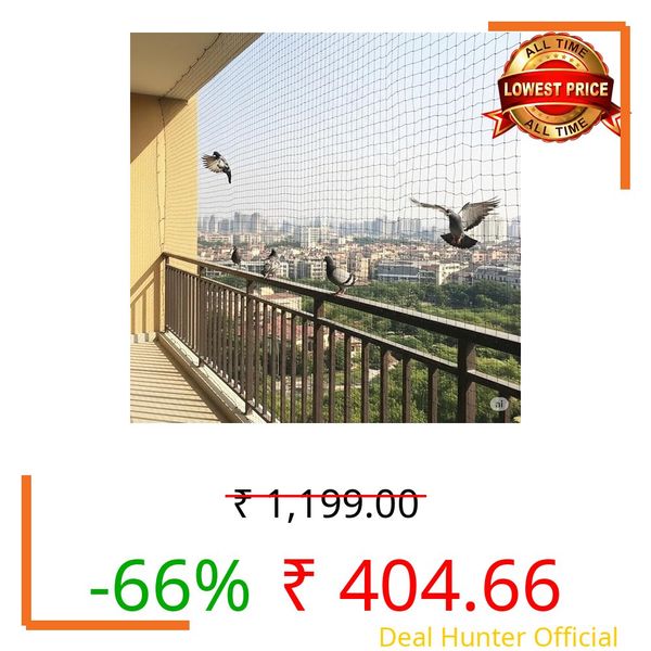 Vahi Pigeon Nets for Balconies Anti Bird Pigeons Control Net, Heavy Duty HDPE Mesh Net for Balconies, Installation Kit Included (Blue, 6 Ft X 15 Ft)