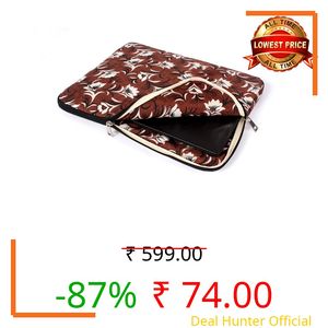 The Furnishing Tree Laptop Sleeve Case Pouch Zippered Cover for 11.6 inch Laptop Waterproof Polyester Fabric Floral Pattern