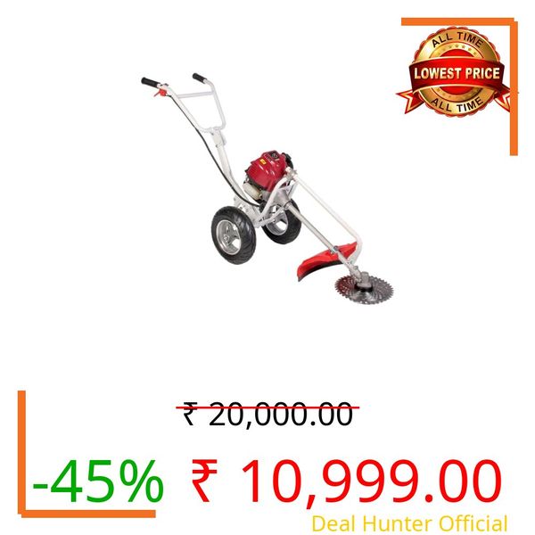 Neptune Simplify Farming Trolley 35cc 4 Stroke Brush Cutter | Heavy Duty Grass Cutter Machine | 40 Teeth & Tap n Go Blades for Garden and Agriculture Use
