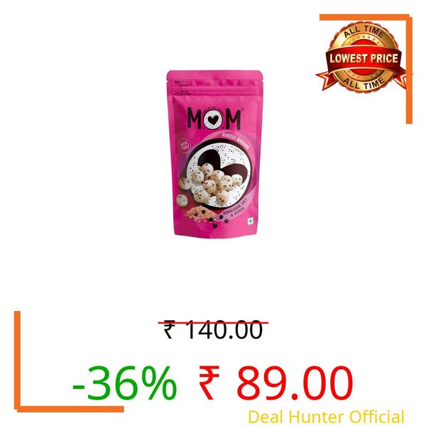 MOM - Meal of the Moment, Roasted Himalayan Salt N Pepper Makhana, 52/ 56g | Gluten Free | Anti Oxidants | MSG Free | Zero Trans Fat | No added Preservatives and No Artificial Flavours