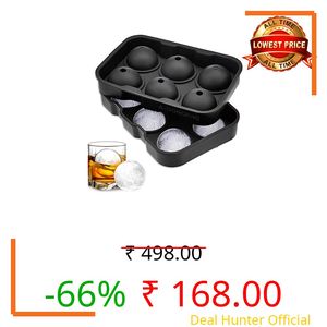 Ice Cube Trays Silicone, Sphere Ice Ball Maker with Lid for Whiskey and Cocktails & Bourbon, Reusable and BPA Free