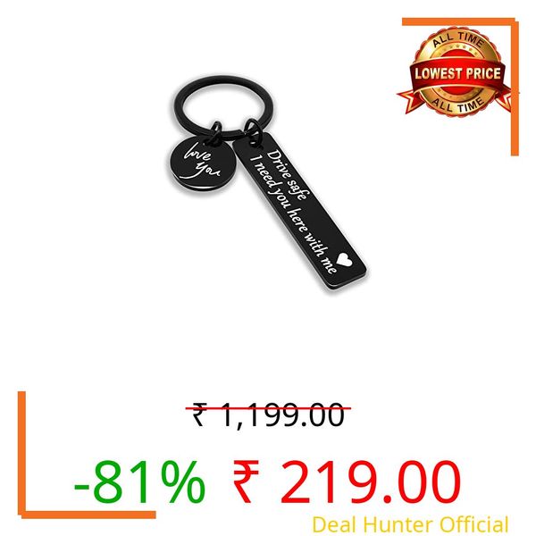 Drive Safe Keychain I Love You I Need You Here With Me Keychain Gifts for Boyfriend Husband Dad Gifts (Love Keychain(Black))