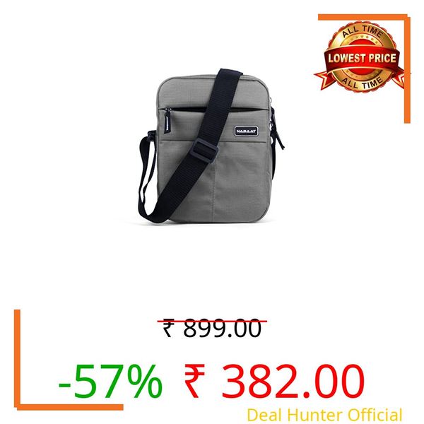 NABAAT Nylon Stylish Side Bag for Men Crossbody Sling Messenger Tablet Bags for Travel/Office/Business, Grey (SB-ULI-LGR-3)