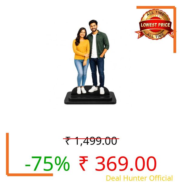 Prints Club Customized Couple Photo Frame | Personalized Wooden Cutout Table Top for Anniversary, Wedding, Birthday, Valentine | Custom Photo Frame for Couples