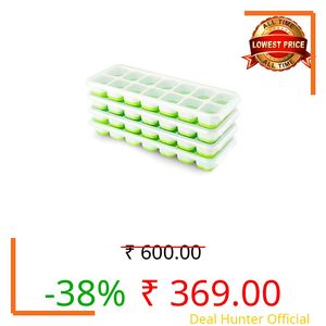 Ice Cube Trays 4 Pack, Airabc Silicone Ice Cube Trays with Removable Lid, Easy-Release Flexible 14-cube Ice Trays, LFGB Certified and BPA Free, Stackable Ice Trays with Covers for Cocktail, Freezer