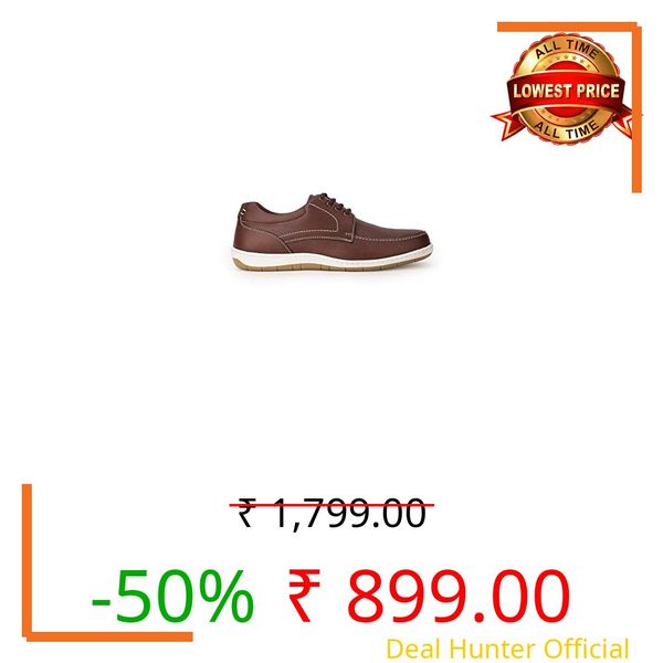 Bata Men's Lace-up Sneaker - Brown (6 UK) (8214179)