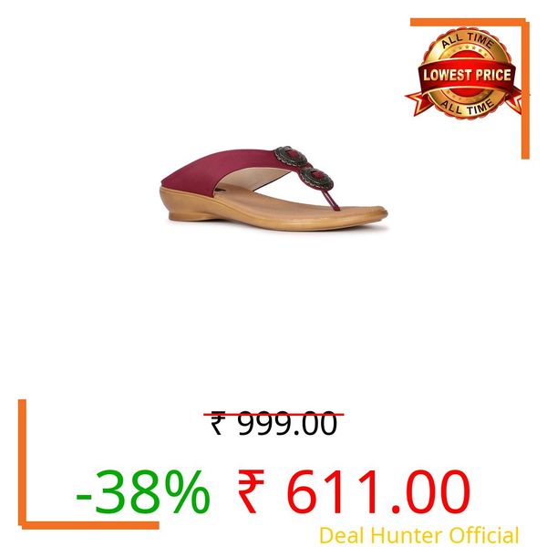 Bata Women Wedge Heel Sandal - MAROON 8 (UK) (6715260)