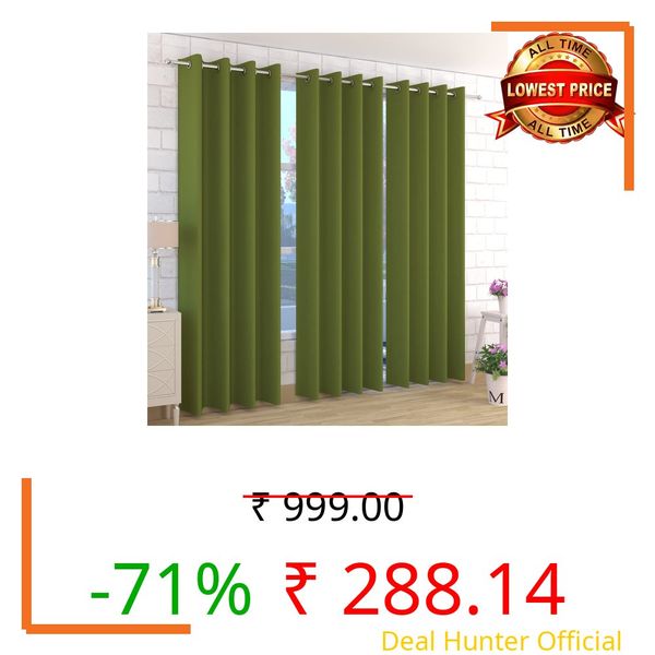 Kiara Creations 1 Piece Room Darkening Thermal Insulated Blackout Curtain for Window 6 Feet, Dark Green