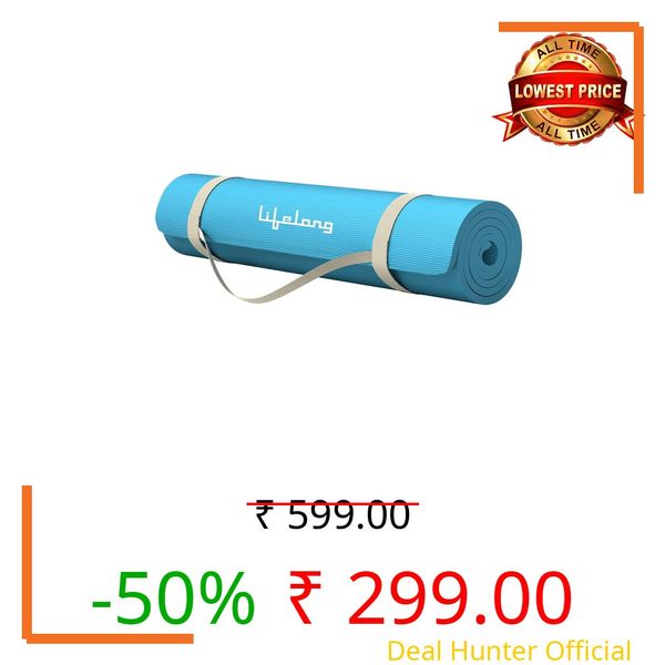 Lifelong LLYM93 Yoga mat for Women & Men EVA Material 4mm Anti-Slip Mat for Workout|Exercise Mat For Home Gym | Yoga Mat-For Gym-Workout and Yoga Exercise I Sea Blue