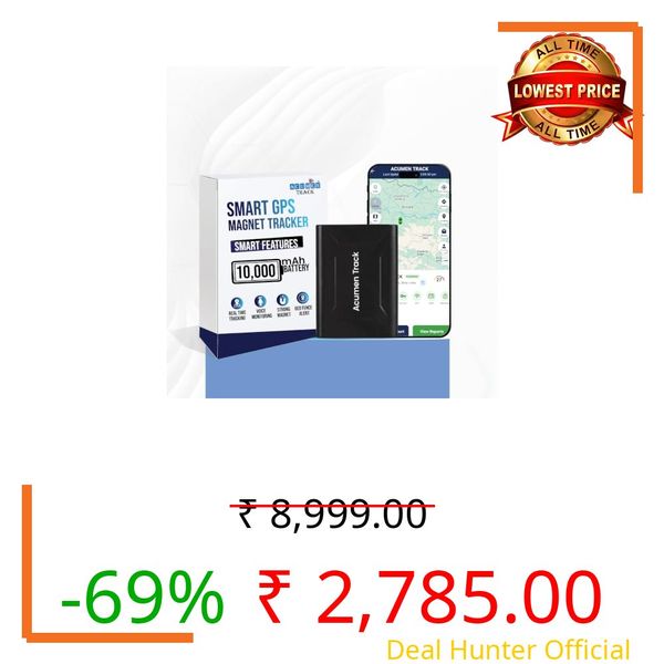 Acumen Track GO GPS Tracker for Car (with 4G SIM) - Wireless GPS Device for Kids, Bike, Car, Scooty or Anything | Magnet Device | Voice Monitoring | 10,000 mAh Battery | 1 Year Android + iOS |