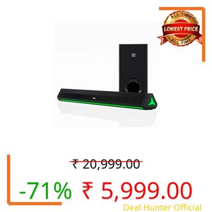 GOVO GOSURROUND 920 | 200W Bluetooth Soundbar, 2.1 Channel Home Theatre, 6.5"" Wireless Subwoofer, BT v5.3, HDMI, AUX, USB, 4 EQ Modes Stylish Remote & LED Display (Platinum Black)