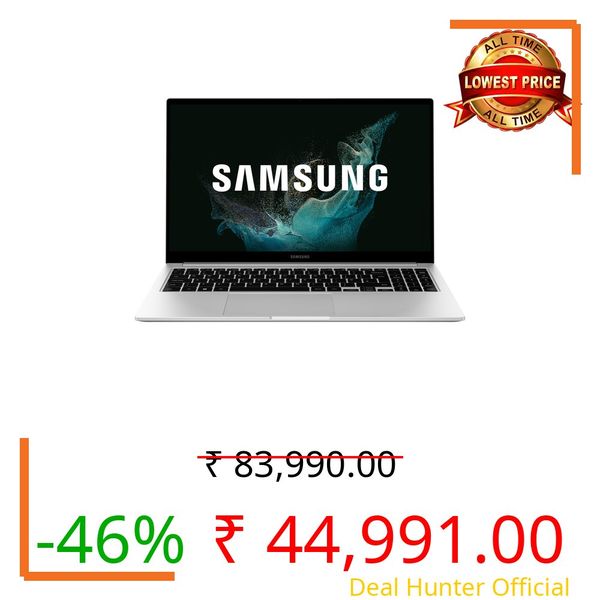 Samsung Galaxy Book2 (NP750) Intel 12th Gen core i5 39.6cm (15.6") FHD Thin & Light Laptop (8 GB/512 GB/Windows 11/MS Office/Backlit Keyboard/Finger Print Reader/Silver/1.55Kg), NP750XED-KC1IN