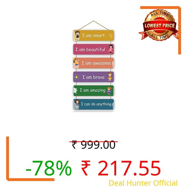 Parkota House Kids Room Wooden Wall Hanging Wall Decoration For Bedroom Living room Home Décor Gift Items-Multicolor Large Size (kidsroom-3)