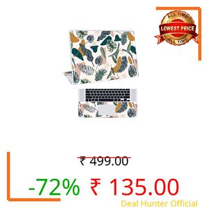 Inkykart Floral D34 Top+Wrist Pad Vinyl Laptop Skin/Sticker/Cover for 14 Inches Laptops Laminated-Removable-HD Quality Compatible for Hp-Dell-Sony-Lenovo-Asus etc.(13.8x9.6 Inches)