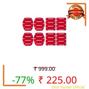 VIIMAKE 8pcs 3M Sticky Adhesive Pads Curved Flat Helmet Base Mount for GoPro, Dual Sided Adhesive Tapes Replacement Kits for GoPro Hero 10, 9, 8, 7.6, Action Camera, Dashcams (Curved & Flat Mounting Pads)