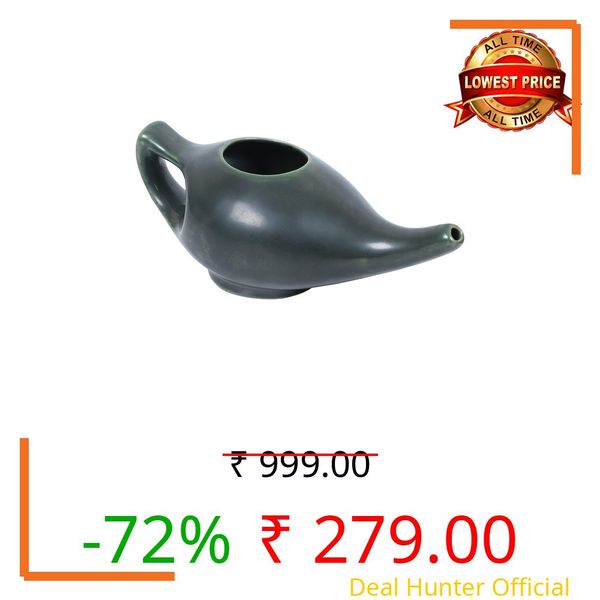 Leak Proof Durable Porcelain Ceramic Neti Pot 220 ML for Natural Nasal Cleansing | Natural Treatment for Sinus, Infection and Congestion Microwave and Dishwasher Friendly (Olive Green)